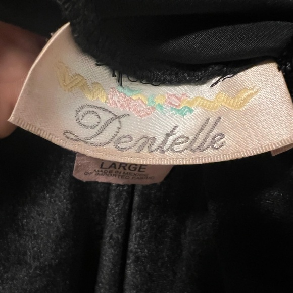 Dentelle velvet cross back strappy chemise dress vintage scoop neck open back LG - Picture 13 of 15